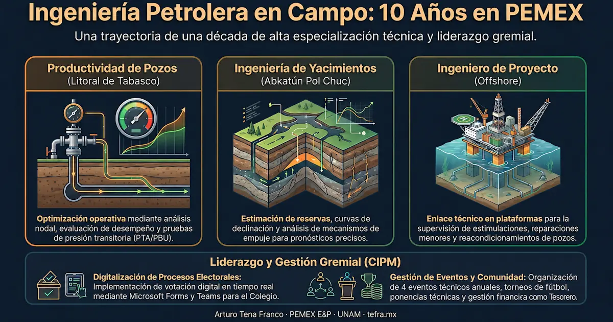 Infografía: 10 años de ingeniería petrolera en PEMEX — Arturo Tena Franco