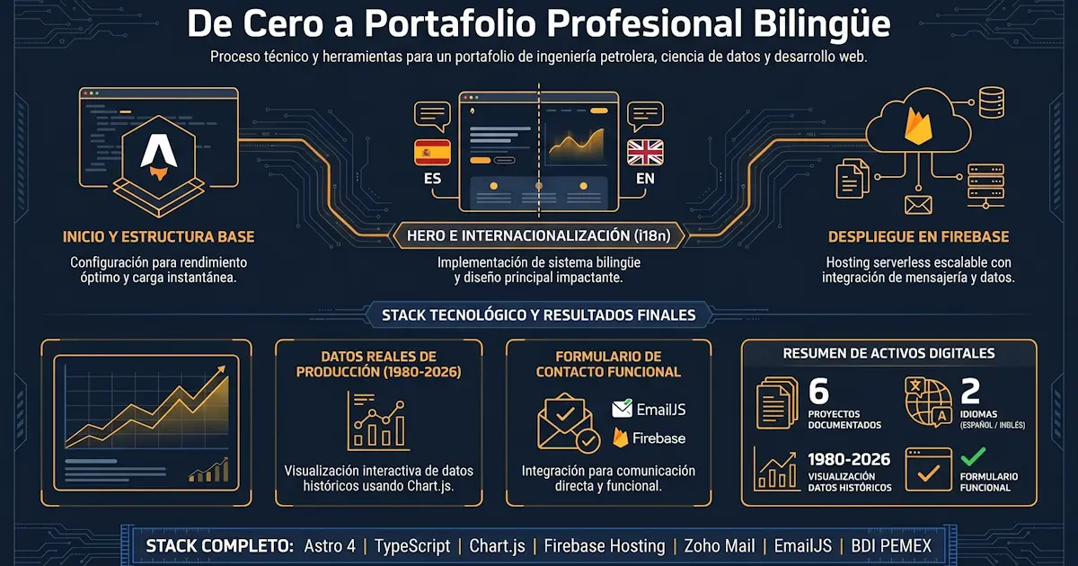 Infografía tefra.mx: De cero a portafolio profesional bilingüe